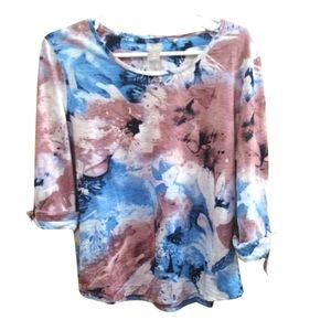 Chicos floral 2/3 sleeve shirt size 2 or US large